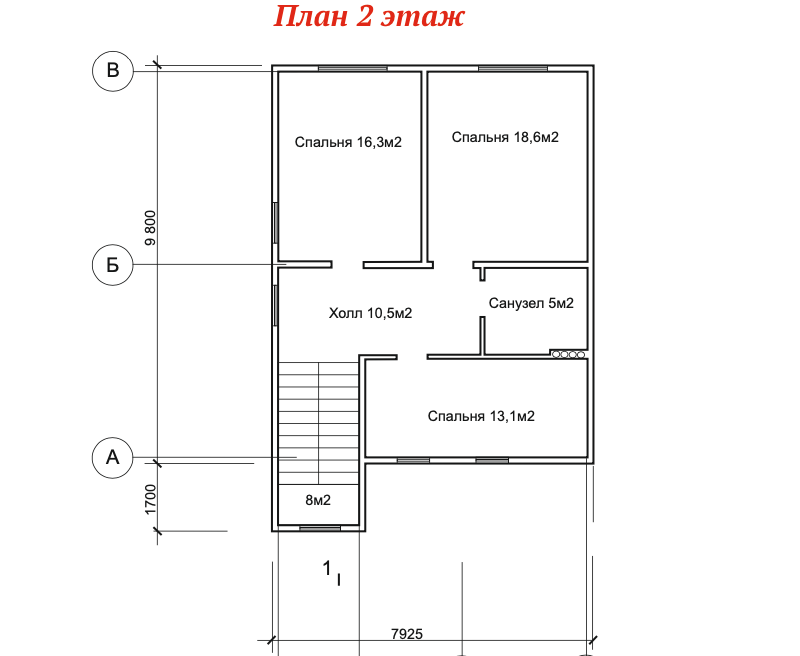 Монолитный дом план 2 этажа 